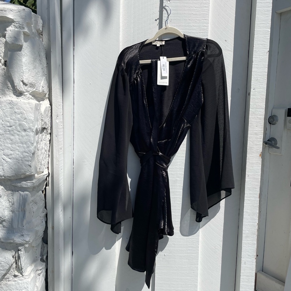 Sophisticated Black Mini Dress with Elegant Design